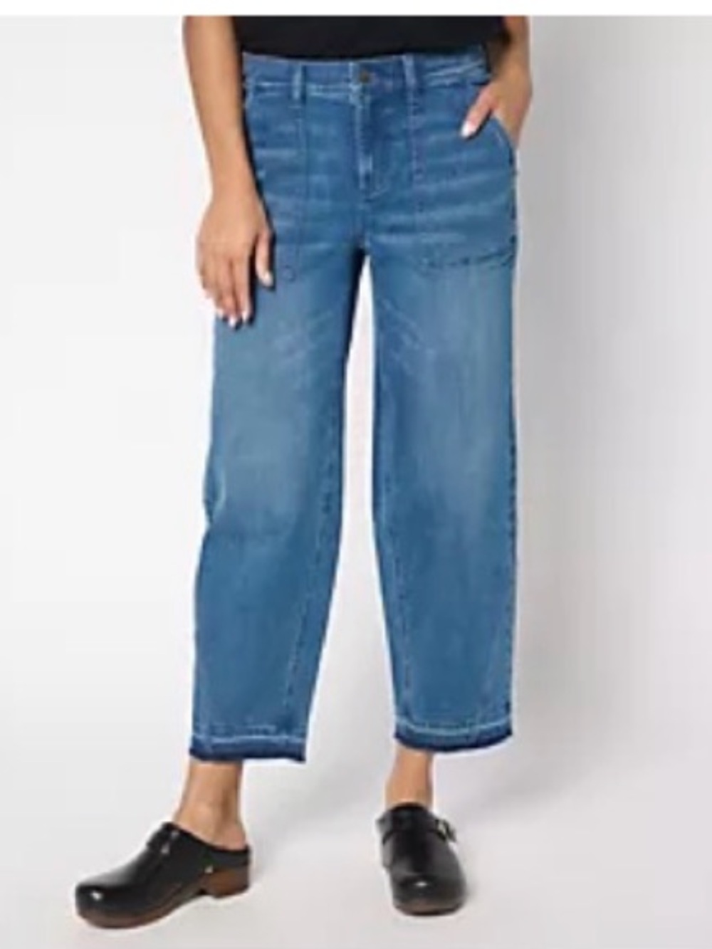 Denim&Co Indigo Easy Stretch Tapered Ankle Jean Women’s Size 16 Petite NWT QVC